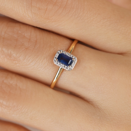 Pierścionek z szafirem i diamentami (R69346 Y SA): 13