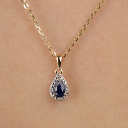 Zawieszka z szafirem i diamentami (P69348 Y SA) - zdjęcie: 4