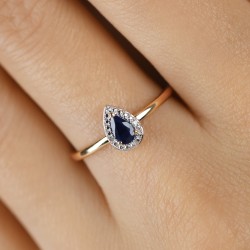 Pierścionek z szafirem i diamentami (R69348 Y SA): 13 - zdjęcie: 4