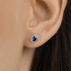 Kolczyki z szafirami i diamentami (E60389 Y S SA)