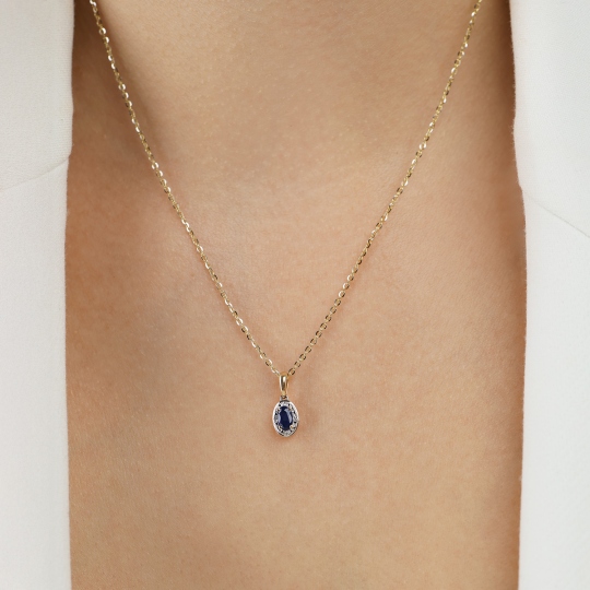 Zawieszka z szafirem i diamentami (P60389 Y SA)