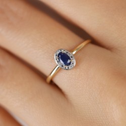 Pierścionek z szafirem i diamentami (R60389 Y SA): 13 - zdjęcie: 4