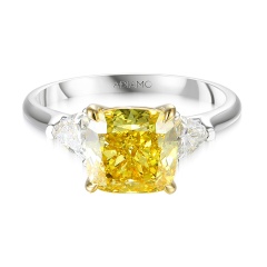 Pierścionek z żółtym diamentem laboratoryjnym (R100737 YW LGDY)