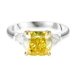 Pierścionek z żółtym diamentem laboratoryjnym (R100737 YW LGDY): 14 - zdjęcie: 4