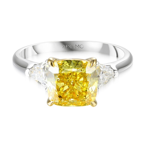 Pierścionek z żółtym diamentem laboratoryjnym (R100737 YW LGDY)