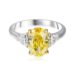 Pierścionek z żółtym diamentem laboratoryjnym (R100736 YW LGDY)