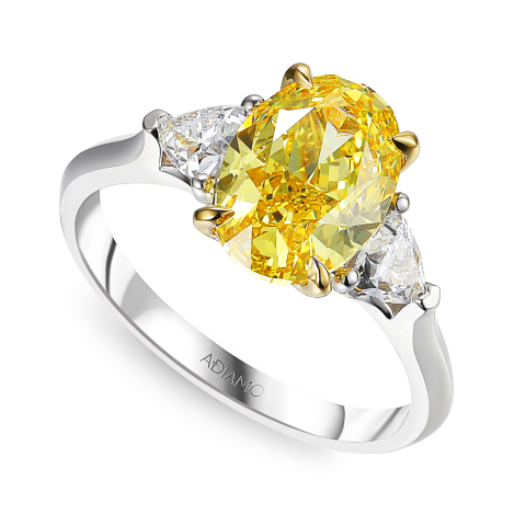 Pierścionek z żółtym diamentem laboratoryjnym (R100736 YW LGDY)