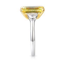 Pierścionek z żółtym diamentem laboratoryjnym w szlifie szmaragdowym (R100735 YW LGDYEM): 10 - zdjęcie: 4