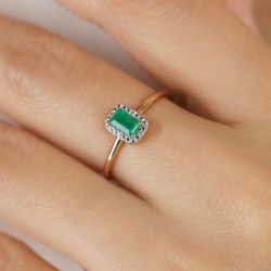 Pierścionek ze szmaragdem i diamentami (R69346 Y EM): 13 - zdjęcie: 6