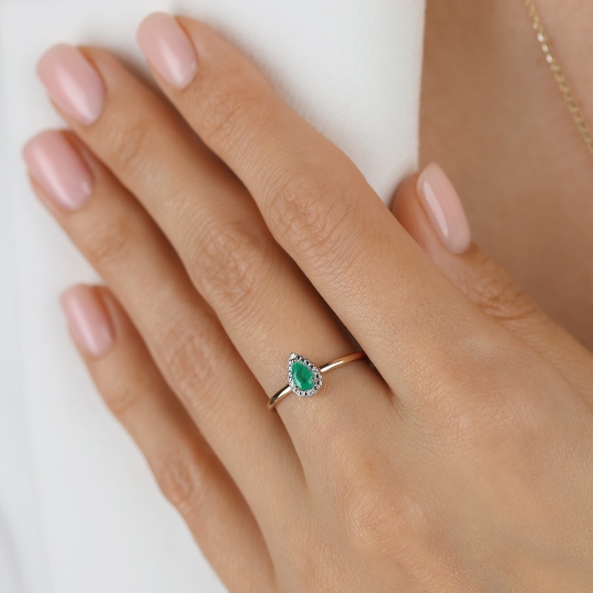 Pierścionek ze szmaragdem i diamentami (R69348 Y EM): 13