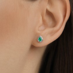 Kolczyki ze szmaragdami i diamentami (E69348 Y S EM) - zdjęcie: 3