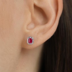 Kolczyki z rubinami i diamentami (E69346 Y S RU) - zdjęcie: 3