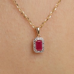 Zawieszka z rubinem i diamentami (P69346 Y RU) - zdjęcie: 4