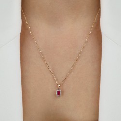 Zawieszka z rubinem i diamentami (P69346 Y RU) - zdjęcie: 3