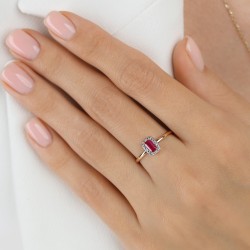 Pierścionek z rubinem i diamentami (R69346 Y RU): 13 - zdjęcie: 3