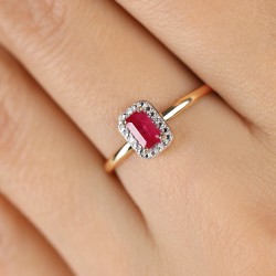 Pierścionek z rubinem i diamentami (R69346 Y RU): 13 - zdjęcie: 4