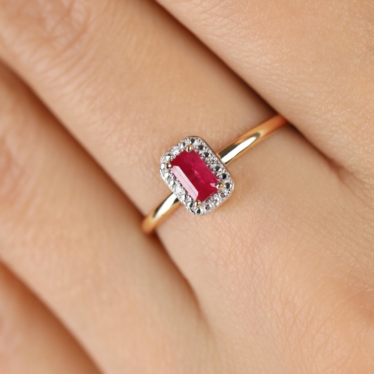 Pierścionek z rubinem i diamentami (R69346 Y RU): 13