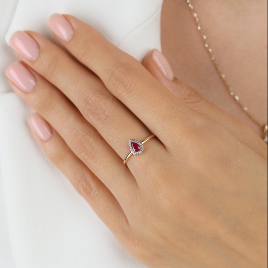 Pierścionek z rubinem i diamentami (R69348 Y RU): 13