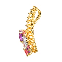 Zawieszka z kolorowymi kamieniami i diamentami (P99605 Y AM,PTR,RH)