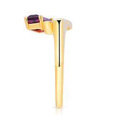 Pierścionek z ametystem i diamentami (R100381 Y AM): 10 - zdjęcie: 5