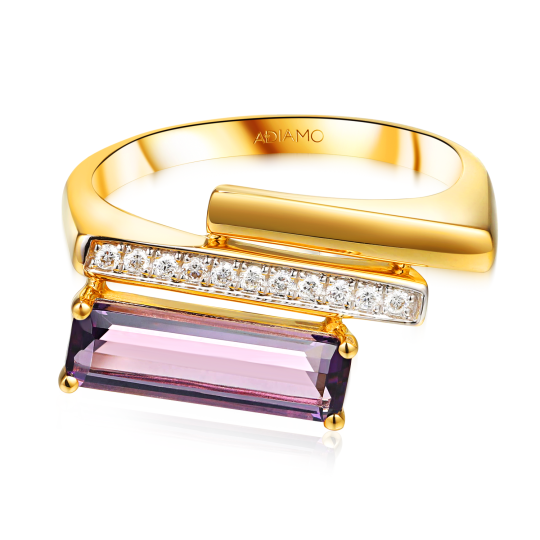 Pierścionek z ametystem i diamentami (R100381 Y AM): 15