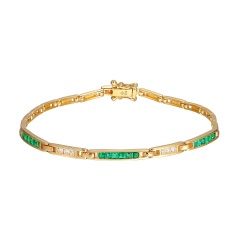 Bransoletka ze szmaragdami i diamentami (B01925 Y EM)