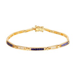 Bransoletka z szafirami i diamentami (B01925 Y SA) - zdjęcie: 2