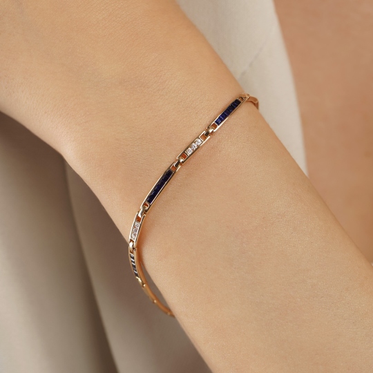 Bransoletka z szafirami i diamentami (B01925 Y SA)