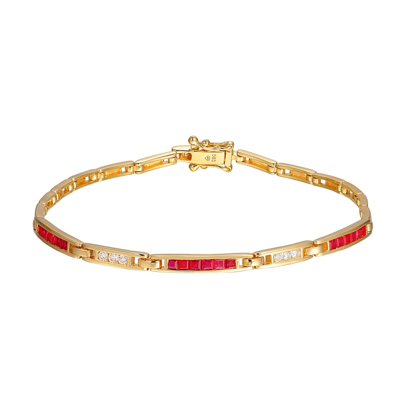 Bransoletka z rubinami i diamentami (B01925 Y RU)