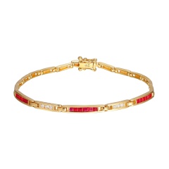 Bransoletka z rubinami i diamentami (B01925 Y RU)