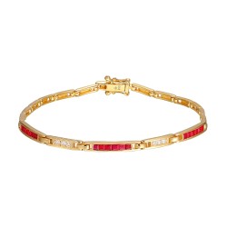 Bransoletka z rubinami i diamentami (B01925 Y RU) - zdjęcie: 2