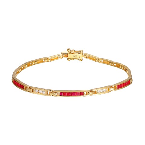 Bransoletka z rubinami i diamentami (B01925 Y RU)