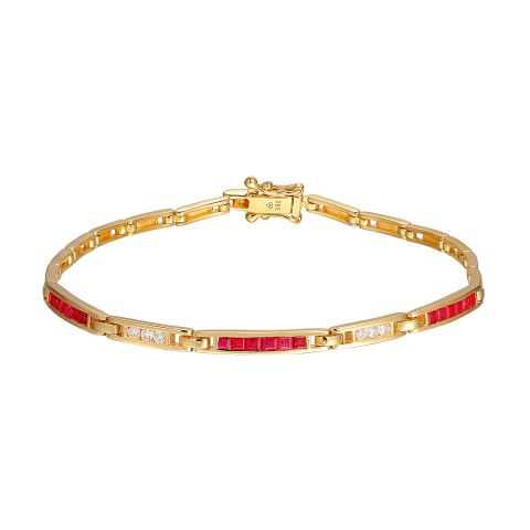 Bransoletka z rubinami i diamentami (B01925 Y RU)