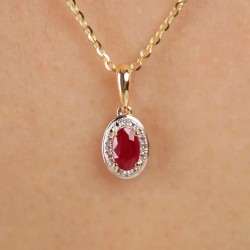 Zawieszka z rubinem i diamentami (P60389 Y RU) - zdjęcie: 4