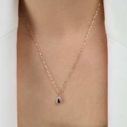 Zawieszka z rubinem i diamentami (P69348 Y RU) - zdjęcie: 3