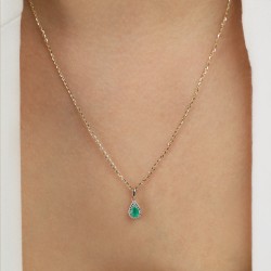 Zawieszka ze szmaragdem i diamentami (P69348 Y EM) - zdjęcie: 3