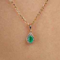 Zawieszka ze szmaragdem i diamentami (P69348 Y EM) - zdjęcie: 4