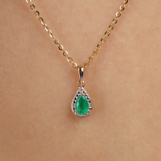 Zawieszka ze szmaragdem i diamentami (P69348 Y EM)