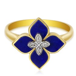 Pierścionek z lapis lazuli i diamentami (R98146 Y LA): 17 - zdjęcie: 3