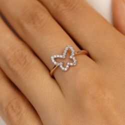 Pierścionek motyl z diamentami (R97754 Y): 14 - zdjęcie: 6