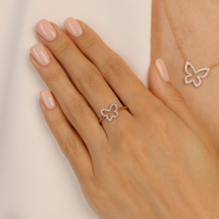 Pierścionek motyl z diamentami (R97754 Y)