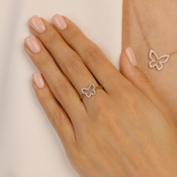 Pierścionek motyl z diamentami (R97754 Y): 14 - zdjęcie: 3