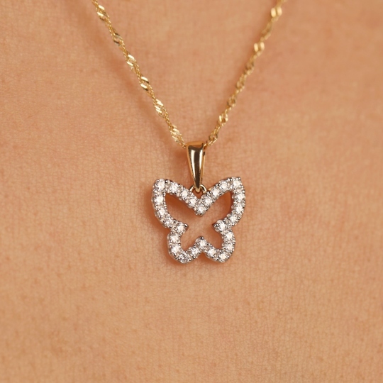 Zawieszka motyl z diamentami (P97754 Y)