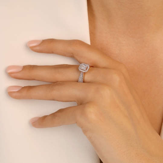 Pierścionek z diamentami (R100076 YW): 14