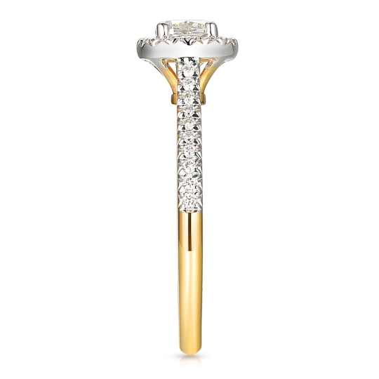 Pierścionek z diamentami laboratoryjnymi (R95583 YW LGD 0,52ct): 12