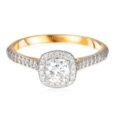 Pierścionek z diamentami laboratoryjnymi (R95583 YW LGD 0,52ct)