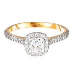 Pierścionek z diamentami laboratoryjnymi (R95583 YW LGD 0,52ct): 12 - zdjęcie: 3