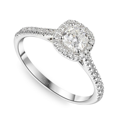 Pierścionek z diamentami laboratoryjnymi (R95583 W LGD 0,51ct)