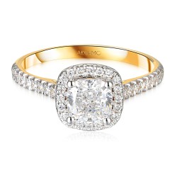 Pierścionek z diamentami laboratoryjnymi (R95583 YW LGD 1,04ct): 13 - zdjęcie: 3