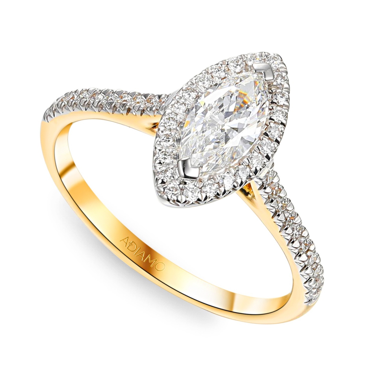 Pierścionek z diamentami laboratoryjnymi (R95582 YW LGD 0,52ct) : 10